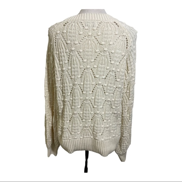Jun & Ivy womens crewneck sweater Small off white Cotton - Picture 6 of 11